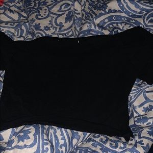 Off the shoulder crop top. Little 2 in the back.